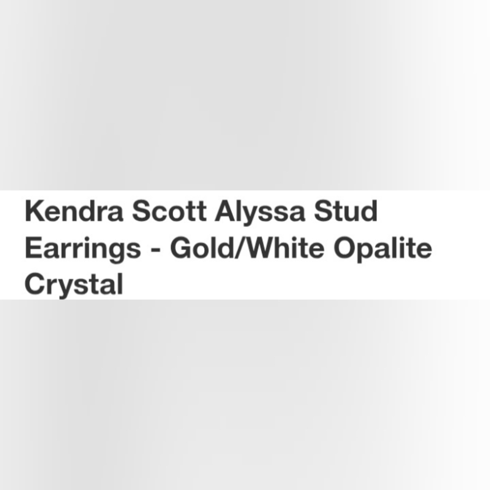 KENDRA SCOTT ALYSSA STUD EARRINGS GOLD/WHITE OPALITE CRYSTAL - Picture 4 of 4